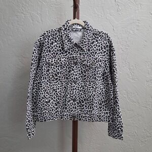J198. Leopard‎ Print Denim Jacket